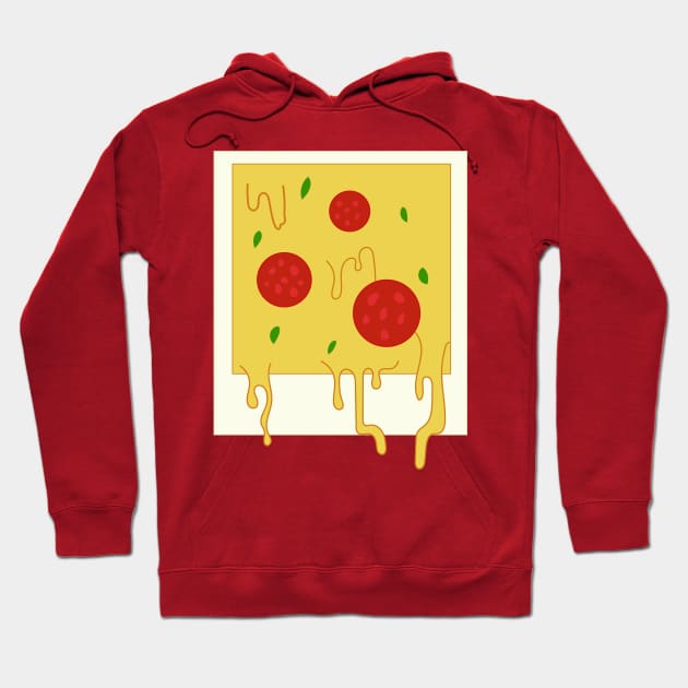 Dripping Polaroid Pizza Photo Hoodie by gabyshiny